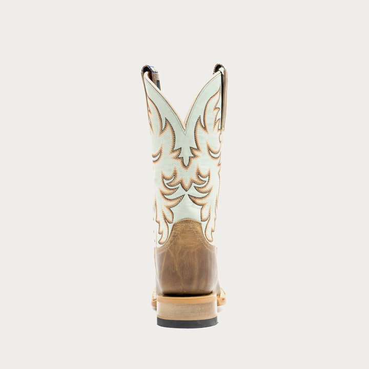 HYER WOMEN'S TOPEKA TAN Robin's Egg blue SHAFT Broad Square BOOT