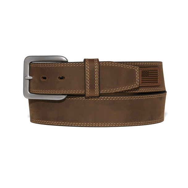 JUSTIN MENS HERITAGE BROWN LEATHER  MADE IN THE USA BELT