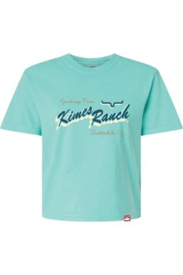 KIMES WOMENS LUCKY B GREETINGS western graphic t-shirt