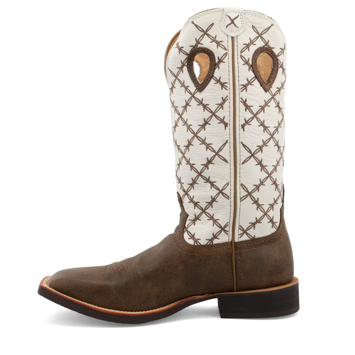 TWISTED X MEN'S 14" Ruff Stock Bomber & White Wide Square Toe Boot