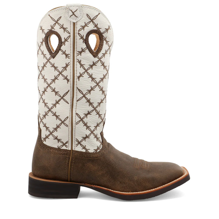 TWISTED X MEN'S 14" Ruff Stock Bomber & White Wide Square Toe Boot