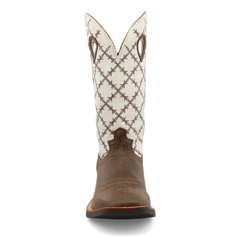 TWISTED X MEN'S 14" Ruff Stock Bomber & White Wide Square Toe Boot