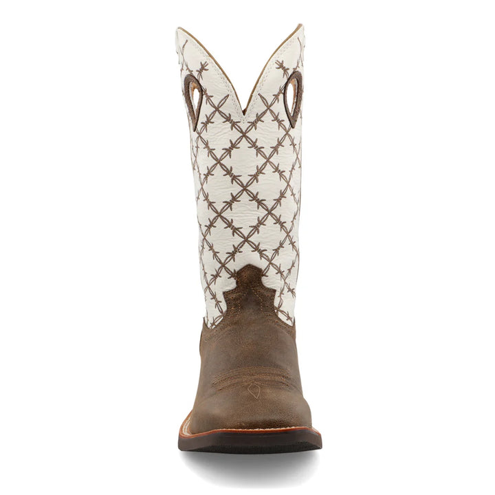 TWISTED X MEN'S 14" Ruff Stock Bomber & White Wide Square Toe Boot