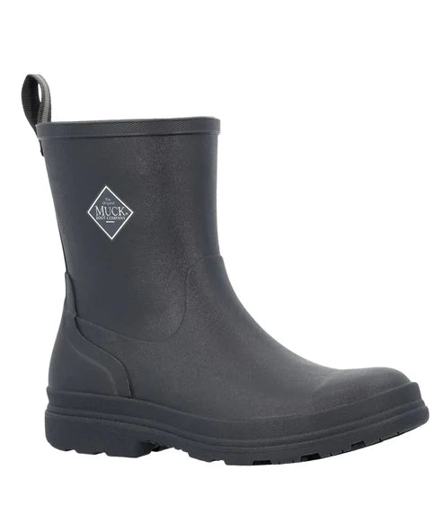 Muck Womens Rainscape 8 Inch Round Toe Black Rain Boots