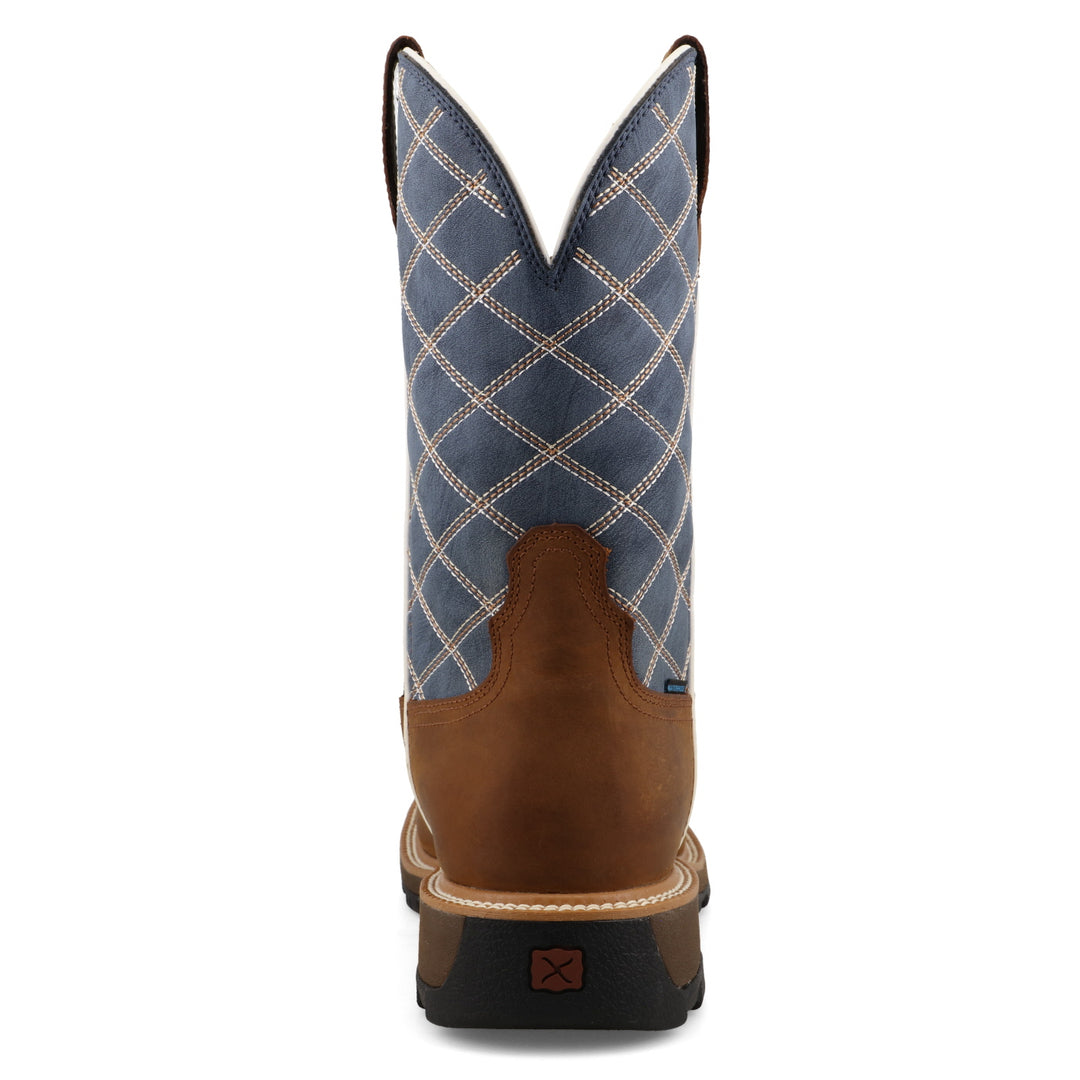 TWISTED X MEN'S OILED SADDLE & DENIM BLUE 11" ULTRALITE X WORK BOOT