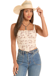 ROCK & ROLL WOMEN'S Natural HORSE PRINT TANK TOP