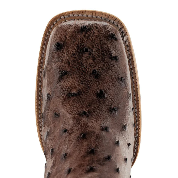R WATSON MEN'S KANGO TOBAC FULL QUILL OSTRICH / TUSCANY MEIL WIDE SQUARE TOE BOOT