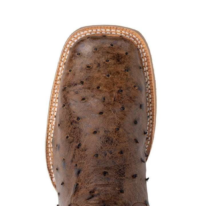 R. Watson Men's Kango Full Quill Ostrich, Crepe Sole Square Toe Boot