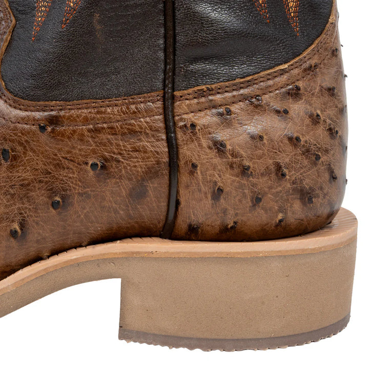 R. Watson Men's Kango Full Quill Ostrich, Crepe Sole Square Toe Boot