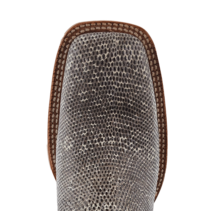 R. Watson Mens Natural Ring Lizard Western Boot
