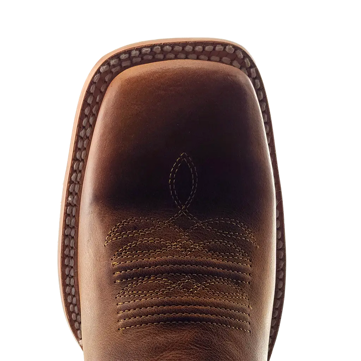 R. Watson Men's Honey Brown & Electric Blue Square Toe Cowboy Boots