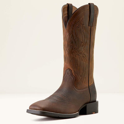 Front view of Ariat Sport Rustler Wide Square Toe Men’s Cowboy Boots in premium leather