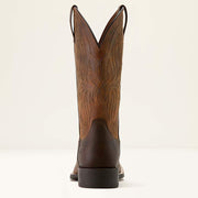 Back view of men’s Western cowboy boots highlighting pull-on tabs and ATS technology