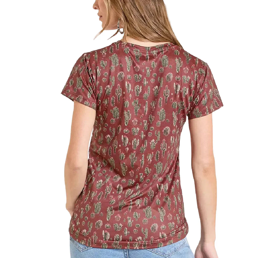 Panhandle Slim Women's Cactus Performance Scarlet Tee