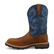 Side view of the Twisted X 11" UltraLite X™ Men’s Work Boot, displaying the waterproof lining and the flexible AirLite X fabric shaft for all-day comfort.