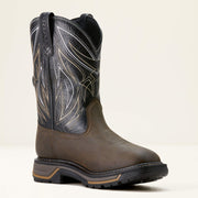 Angled view of Ariat Big Rig BOA Men’s Waterproof Work Boot highlighting rugged outsole and secure BOA dial.