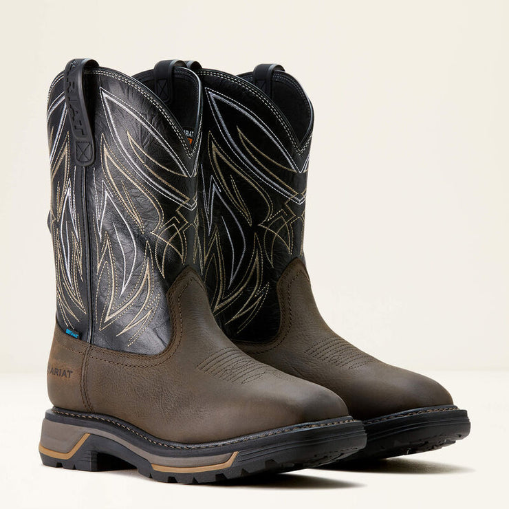 Close-up of Ariat Big Rig BOA Work Boot materials and BOA dial system for fast fit.