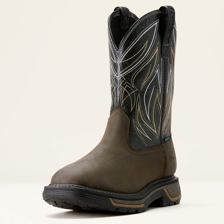 Front view of Ariat Big Rig BOA Men’s Waterproof Work Boot with protective toe and rugged build.