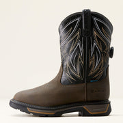 Side profile of Ariat Big Rig BOA Men’s Work Boot showing durable waterproof leather and BOA Fit System.