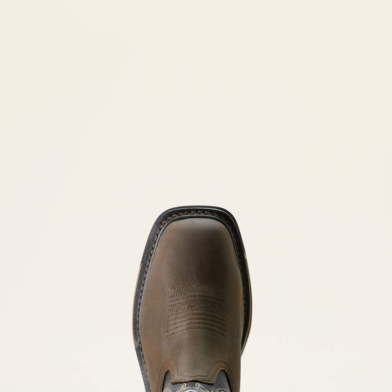 Top view of Ariat Big Rig BOA Men’s Waterproof Work Boot showing roomy toe box and secure BOA system.