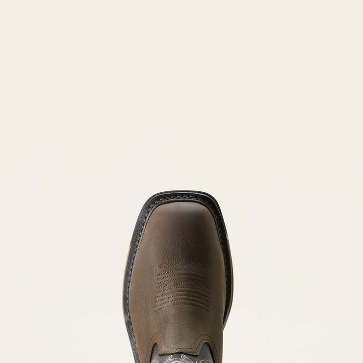 Top view of Ariat Big Rig BOA Men’s Waterproof Work Boot showing roomy toe box and secure BOA system.
