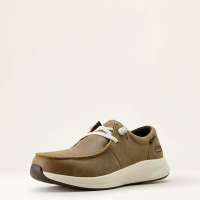Front view of ARIAT Buckeye Steel Toe Men’s Work Shoe with low-cut athletic style and protective steel safety toe.