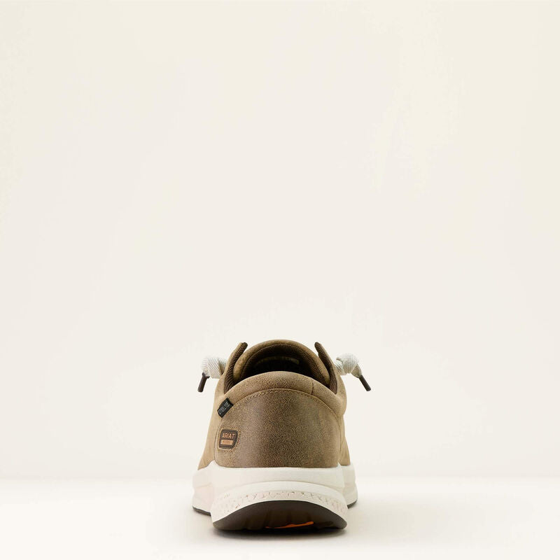 Back heel view of ARIAT Buckeye Men’s Work Shoe Steel Toe with ATS stability support system.