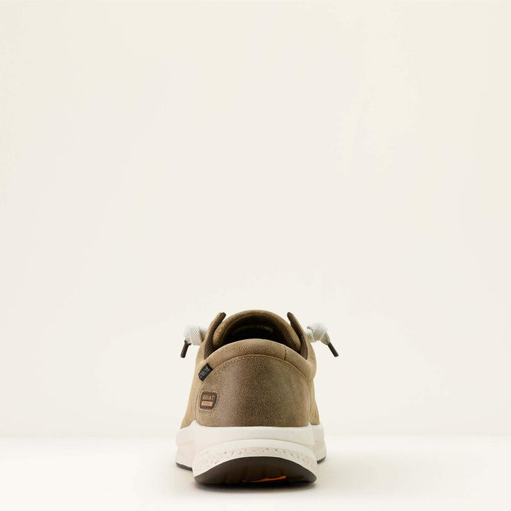 Back heel view of ARIAT Buckeye Men’s Work Shoe Steel Toe with ATS stability support system.