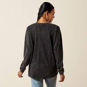 Back view of Ariat Canvas Women’s Oversized T-Shirt with plain solid design