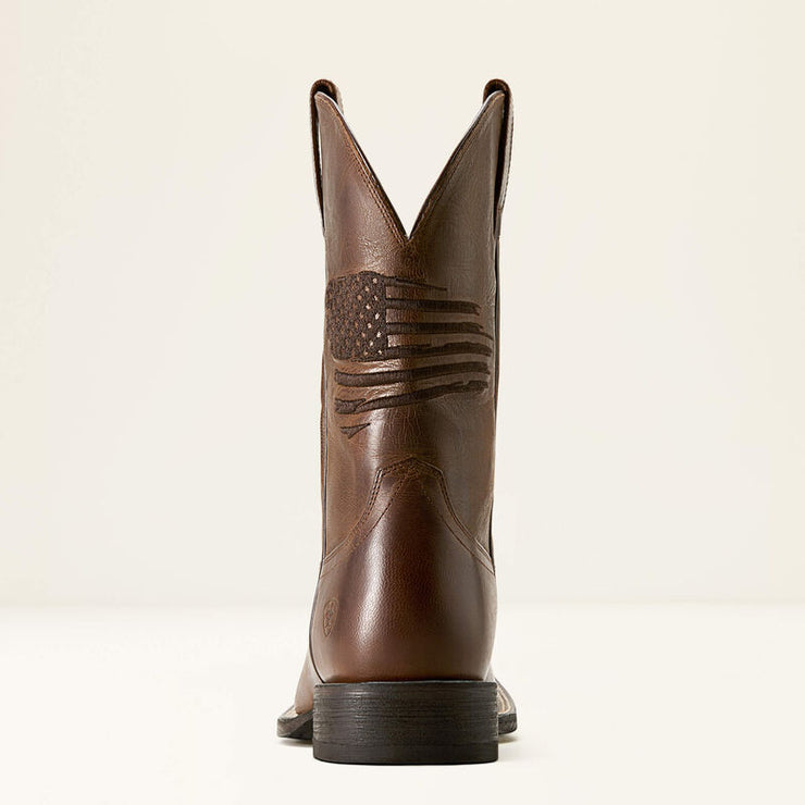 Stockman heel on Ariat Circuit Patriot Cowboy Boot
