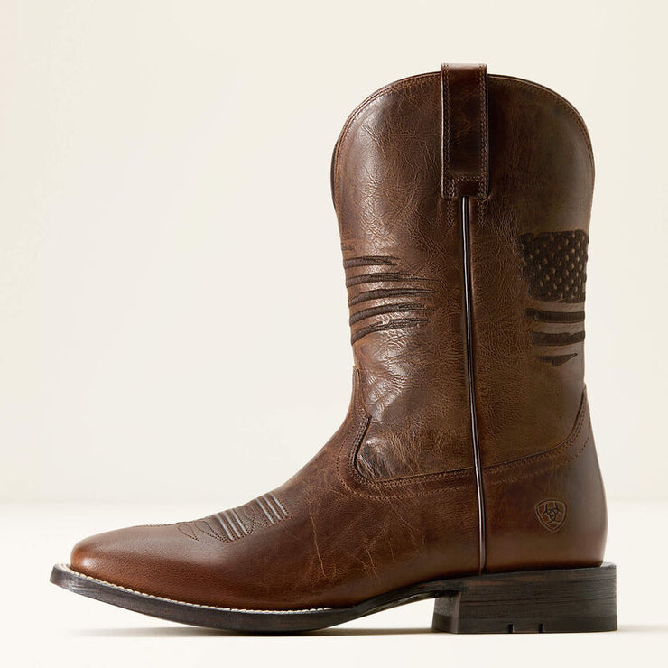 Side profile of Ariat Men's Western Flag Cowboy Boot