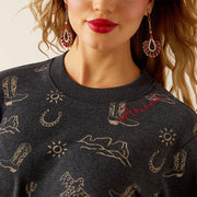 Close-up of fabric and stitching on Ariat Essential Women’s Crew Sweatshirt