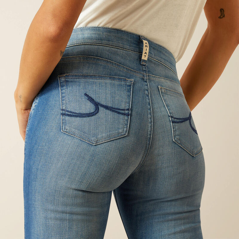 Waistband close-up on Elaina slim trouser jeans