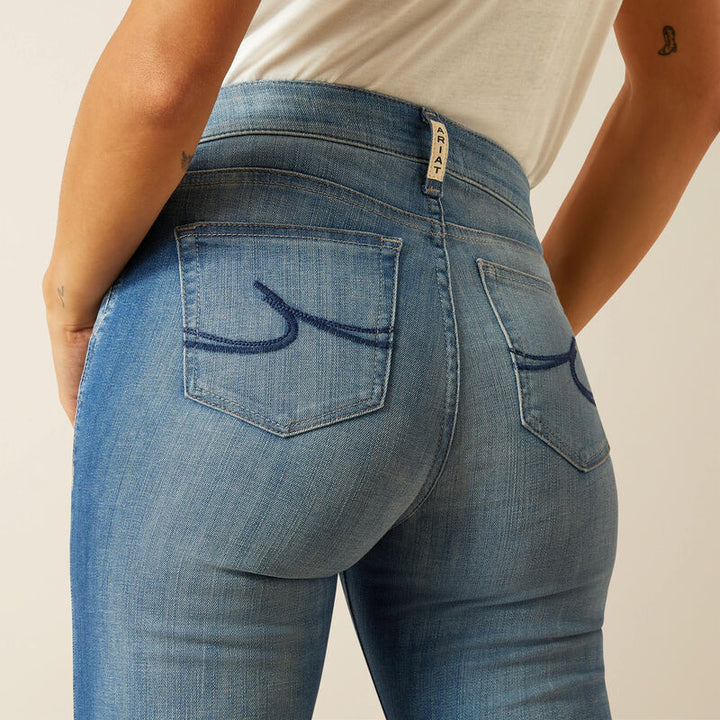 Waistband close-up on Elaina slim trouser jeans