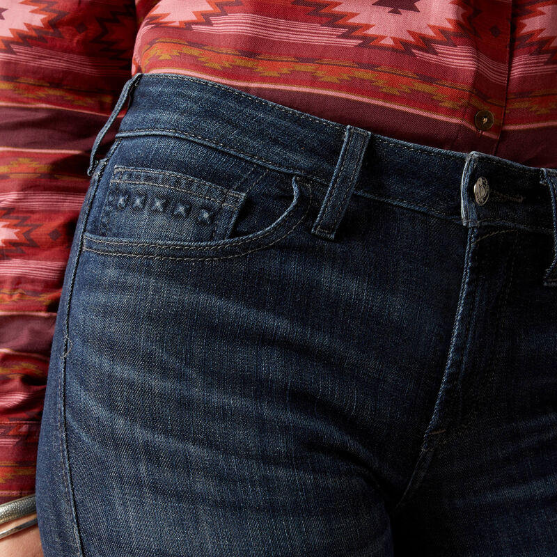 Premium stretch denim close-up on Ariat High Rise Frazey Women’s Slim Trouser Jeans