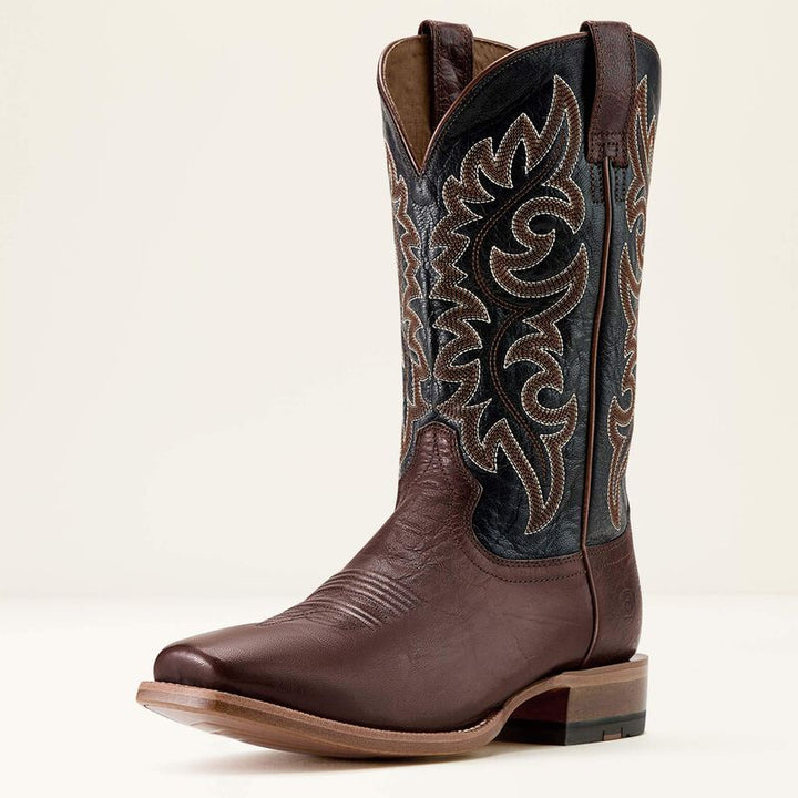 Front view of Ariat Highbluff Men’s Square Toe Cowboy Boot with stitched shaft.
