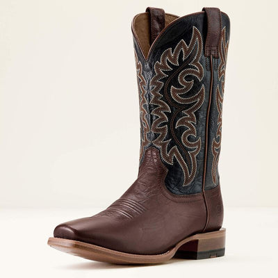 Front view of Ariat Highbluff Men’s Square Toe Cowboy Boot with stitched shaft.