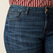 Detailed waist view of Bessie slim trouser jeans