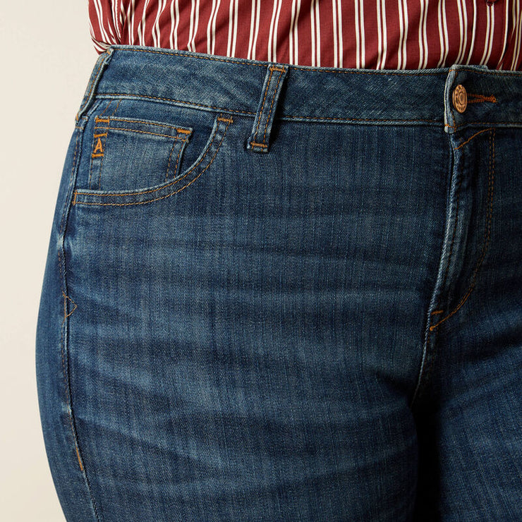 Detailed waist view of Bessie slim trouser jeans