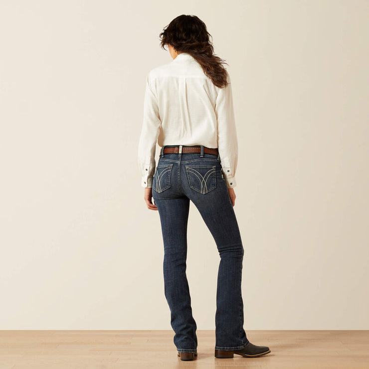 Back pocket detail on Esti Perfect Rise Boot Cut Jeans for women