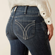 Detailed waistband view of Esti Perfect Rise boot cut jeans