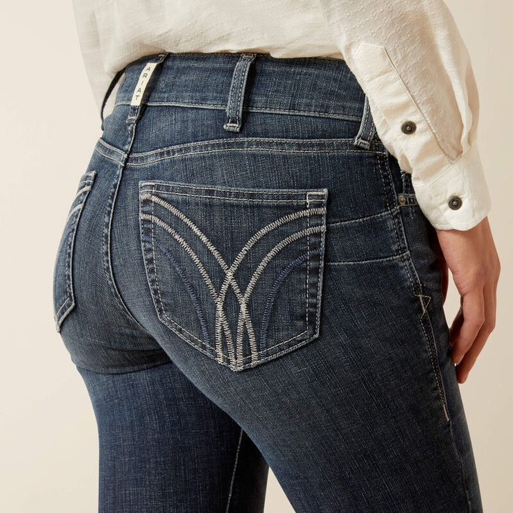 Detailed waistband view of Esti Perfect Rise boot cut jeans