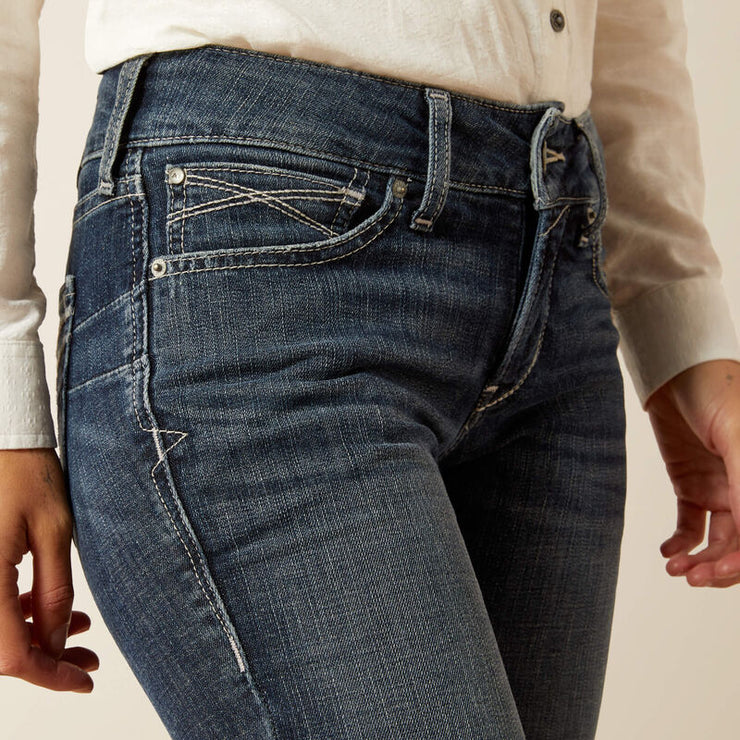 Premium stretch denim fabric close-up on Ariat Esti Boot Cut Jean