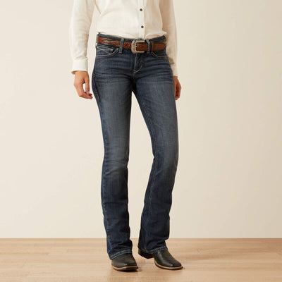 Front view of Ariat Perfect Rise Esti Women’s Boot Cut Jeans in classic western style