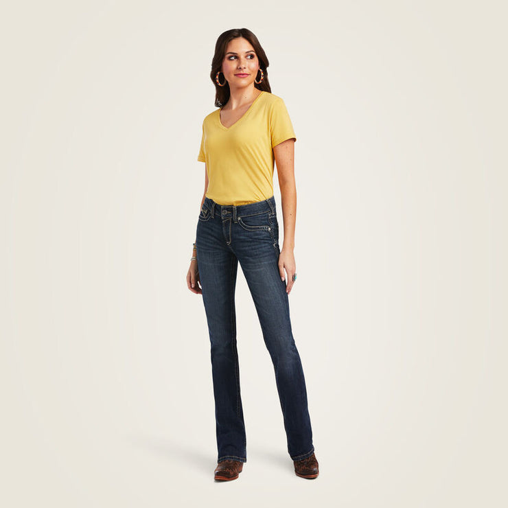 Model wearing Ariat Lexie Women’s Perfect Rise Boot Cut Jeans