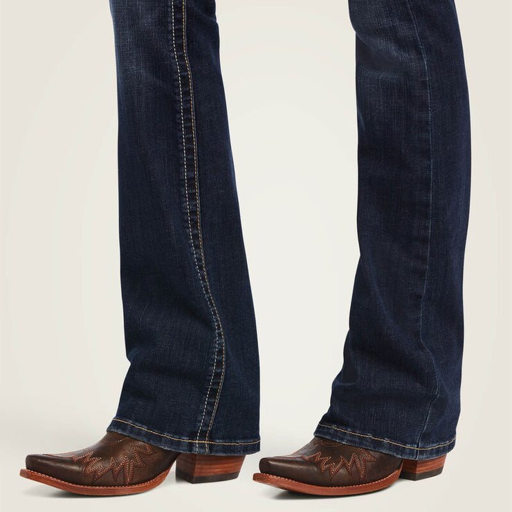 Ariat Lexie Perfect Rise Boot Cut Jeans styled over cowgirl boots