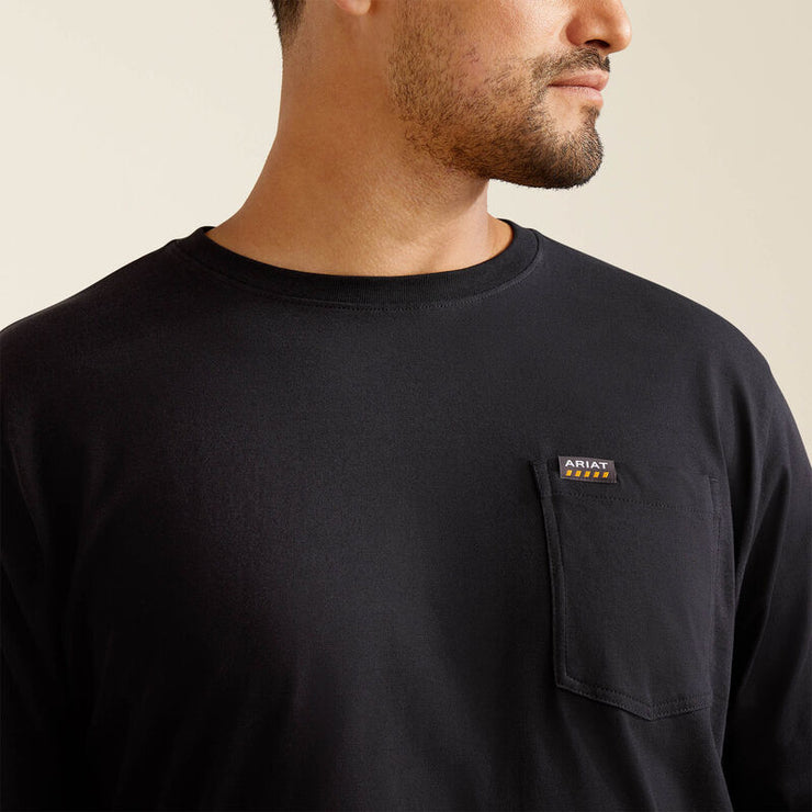 Fabric and stitching detail of Ariat Rebar Cotton Strong Bare Knuckle Men’s Work T-Shirt