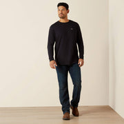 Ariat Rebar Cotton Strong Bare Knuckle Men’s Work T-Shirt styled with jeans and boots