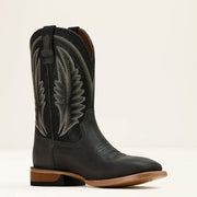 Lifestyle shot of ARIAT Sidewinder cowboy work boots for men worn outdoors