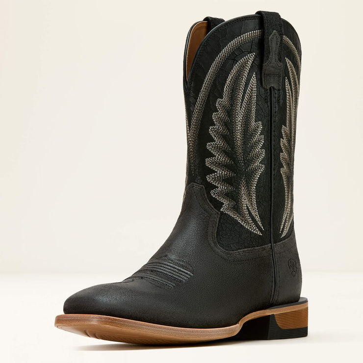 Side profile of ARIAT Sidewinder cowboy work boots showing Western stitching